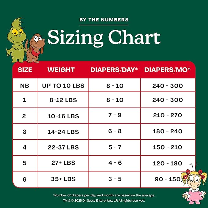 Hello Bello Diapers, Size 4 (22-37 lbs) Dr. Seuss Baby Grinch - 21 Count of Premium Disposable Baby Diapers, Hypoallergenic with Soft, Cloth-Like Feel