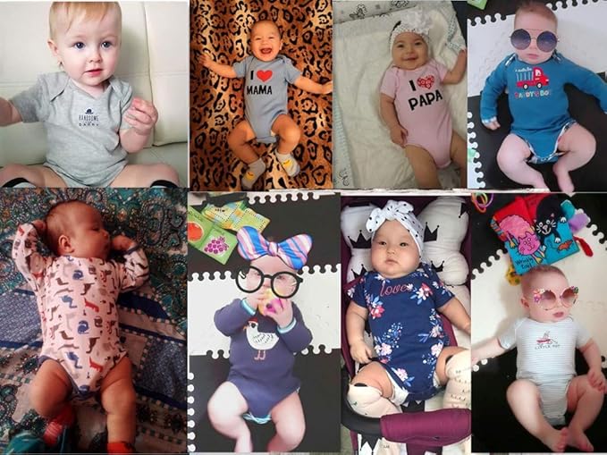 Kiddiezoom Baby Layette Set Baby Boys' 9-Piece Bodysuits Pants Set Toddler Girl Boy Unisex Baby Gift Sets