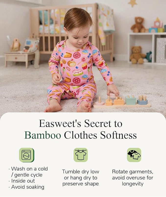 Baby Boy and Girl Romper Long Sleeve Jumpsuit One-Piece Footless Pajamas, Viscose Made from Bamboo