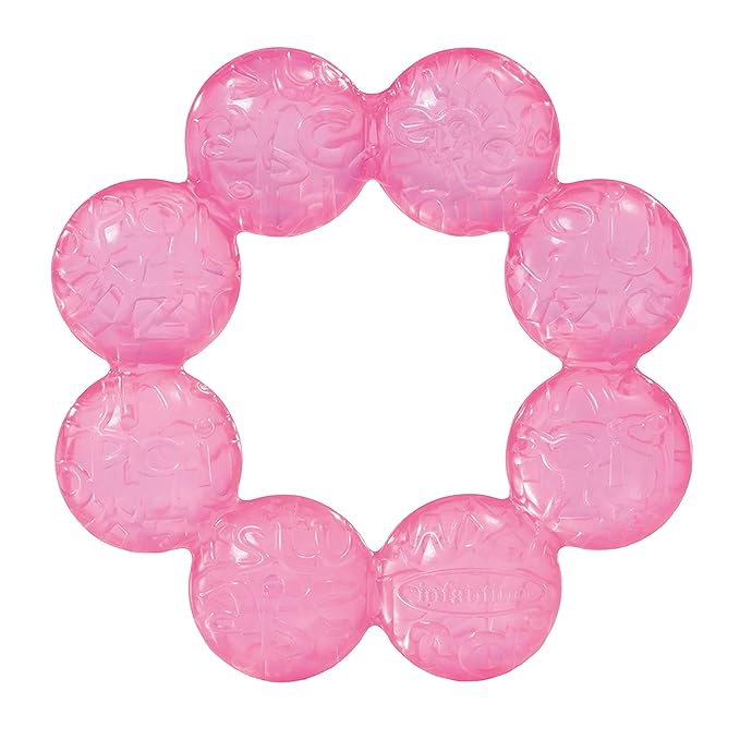 Infantino Water Teethers – Sensory Exploration, Teething, Cooling & Massaging Relief for Sore Gums, Lime & Pink, 3-Pack