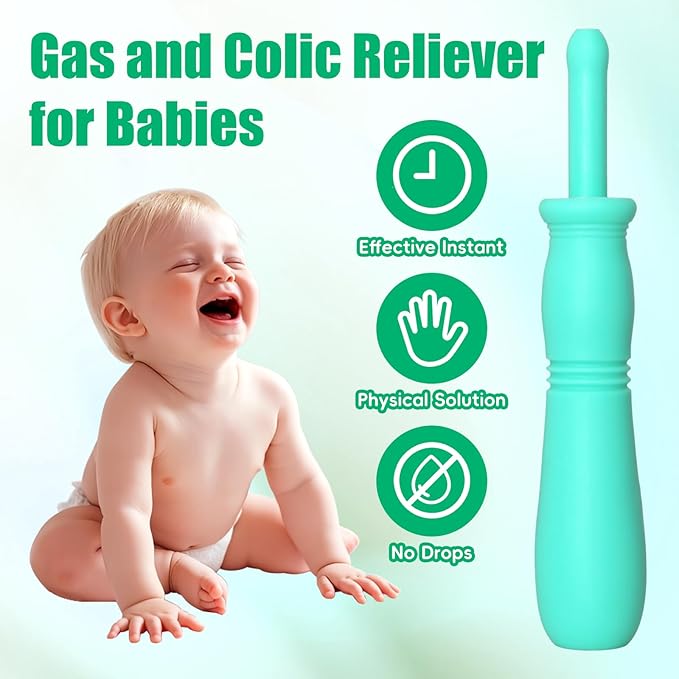 20 Count Gas and Colic Reliever for Babies, Baby Gas Colic Relief, Natural Solution for Baby Colic and Gas Relief, Safe & Effective Instant Constipation Relief for Babies (Green)