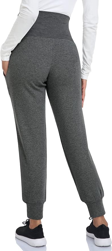 AMPOSH Women's Maternity Pants Stretchy Lounge Workout Sweatpants Casual Loose Comfy Pregnancy Joggers with Pockets