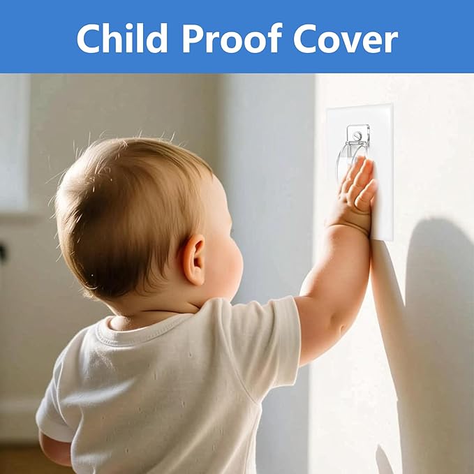 Light Switch Guard, 2 Pack Clear Light Switch Lock, Light Switch Cover Guard, Child Proof Light switch cover, Prevent Children and Adults from Accidentally Turning Your Lights on or off