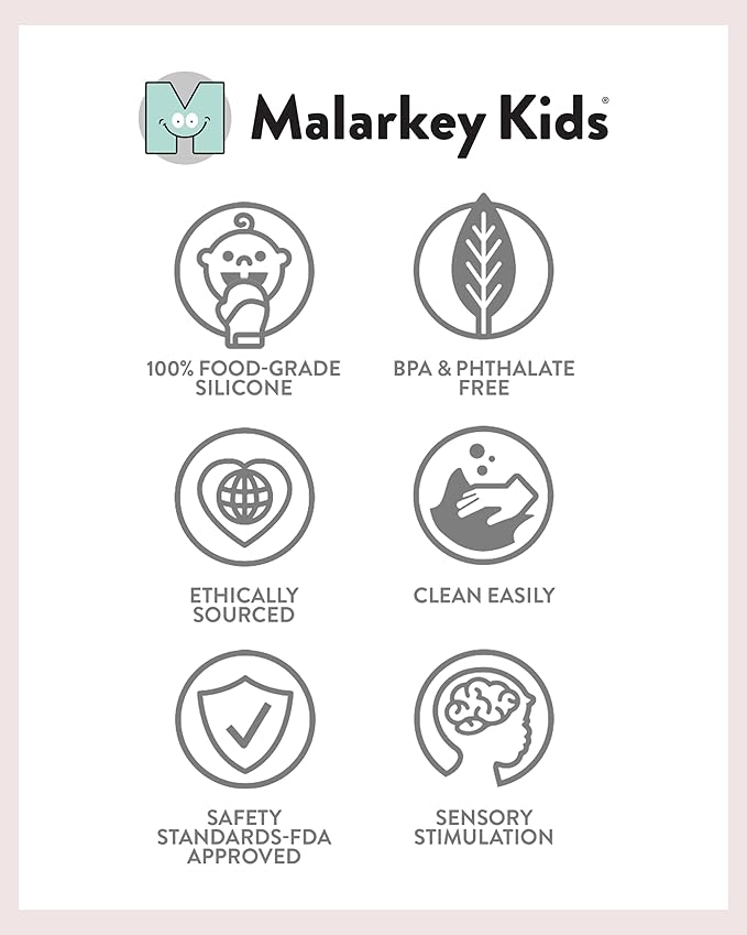 Malarkey Kids Stack N Chew - Mini Cubes Baby Chew Toy Monochrome - Develops Fine Motor Skills, Increases Grip Strength, Stimulates Hand-Eye Coordination (Pastel)