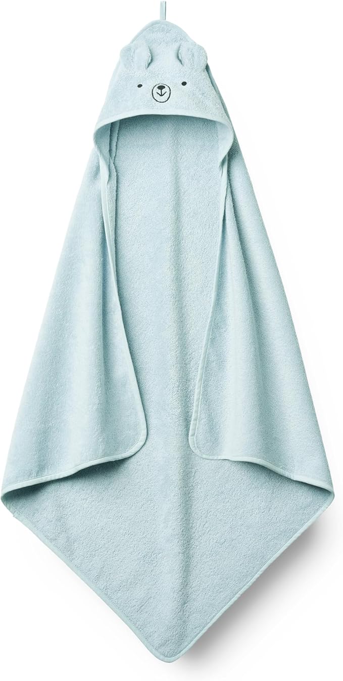 Baby Hooded Towel – Organic Cotton Baby Bath Towels – Baby Towels, Baby Bath Towels for Baby Boy, Baby Girl, 32" x 32" Super-Soft and Absorbent Baby Towels for Newborn (Bear - Baby Blue)