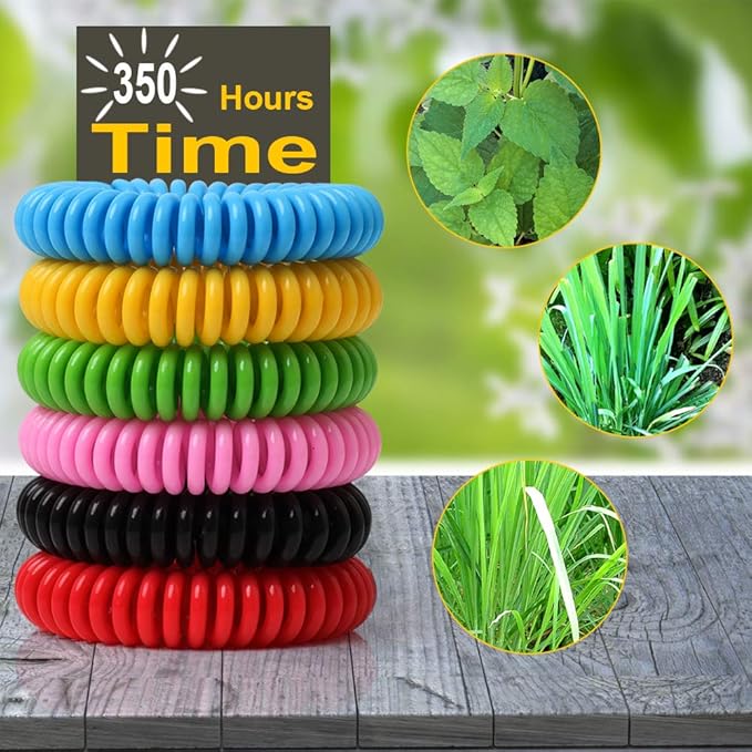 Mosquito Bracelets, 15 Pack Individually Wrapped, DEET Free, Natural and Waterproof Band for Adults & Kids