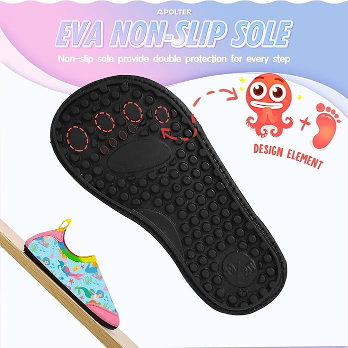 Baby Boys and Girls Swim Water Shoes Barefoot Aqua Socks Non-Slip for Beach Pool Toddler Kids