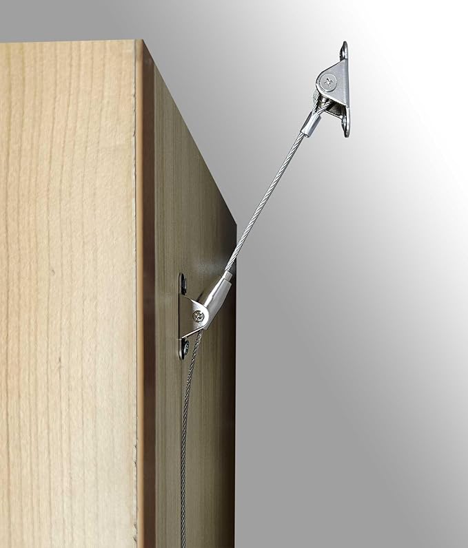 6 Sets Anti Tip Furniture Anchors for Baby Proofing, Earthquake Straps, Furniture Secure to Wall Anchors, Childproof and Home Safety, Adjustable 20in