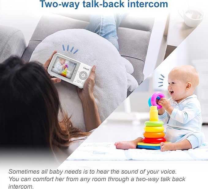VTech VM923 Baby Monitor, 2.8” Screen, Pan-Tilt-Zoom, 1000ft Long Range, Night Vision, 2-Way Audio, Temperature Sensor, Lullabies, Secure Transmission No WiFi