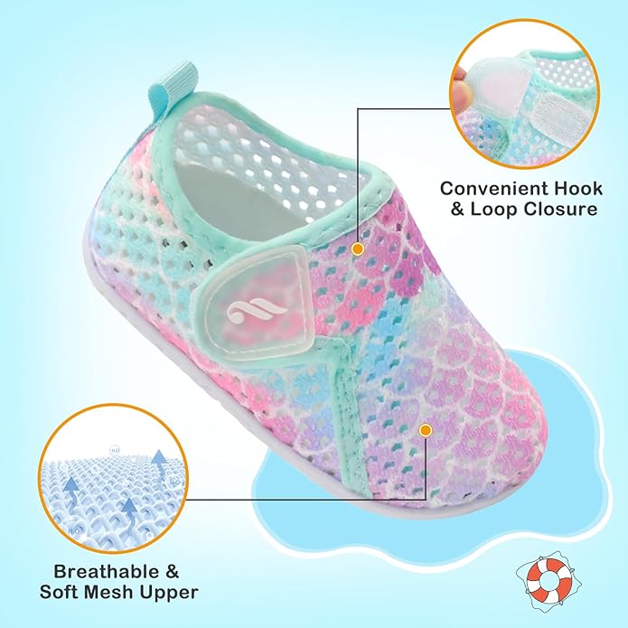 JIASUQI Baby Boys Girls Barefoot Swim Pool Water Shoes Beach Walking Sandals Athletic Sneakers