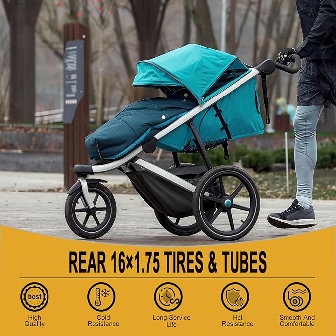 Rear 16×1.75/2.125 Tires and Tubes, 16x1.75/47-305 Stroller Tires Fit for BOB Stroller Revolution Se Pro Flex Jogging Duallie Stroller(2Sets)
