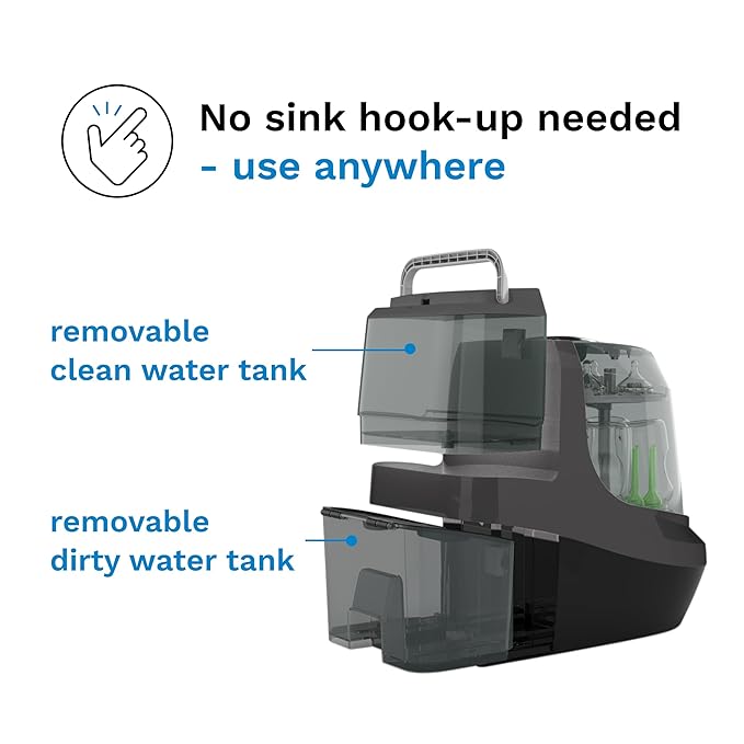 Baby Brezza Bottle Washer Pro - Baby Bottle Washer, Sterilizer + Dryer - All in One Machine Cleans Baby Essentials, Bottles + Pump Parts – Appliance Replaces Bottle Brushes & Drying Racks, Charcoal
