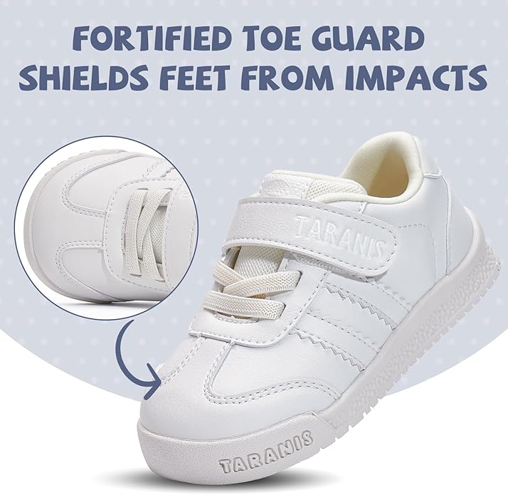 TARANIS Baby Shoes Toddler Sneakers - Wide Toe Box First Walker Shoes for Boys Girls, Easy Hook and Loop