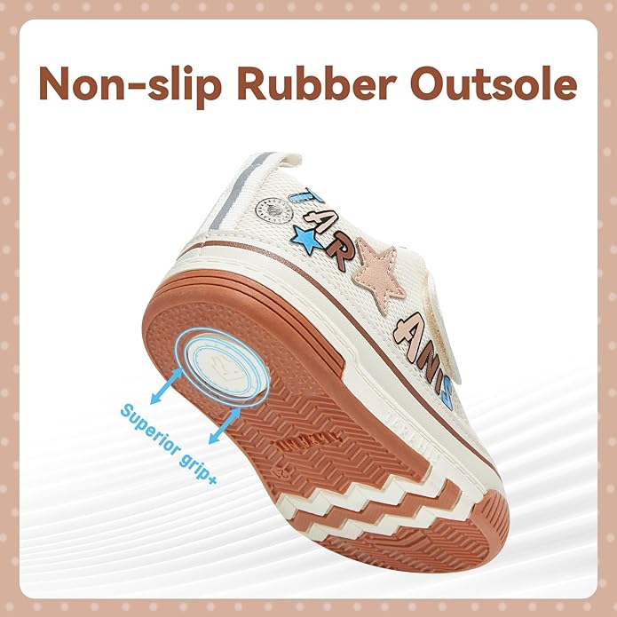 TARANIS Baby Squeaky Shoes Walking Sneakers with On/Off Squeaker Switch Non-Slip First Walkers Soft Rubber Toe Breathable Mesh