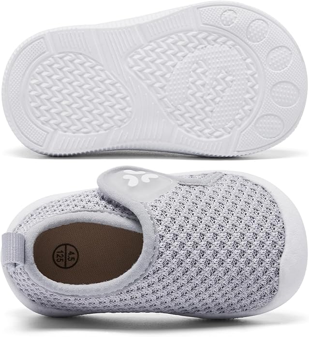 Baby Shoes Infant Boys Girls First Walker Shoes Baby Walking Shoes Lightweight Breathable Sneakers with Non-Slip Soles 0-24 Months
