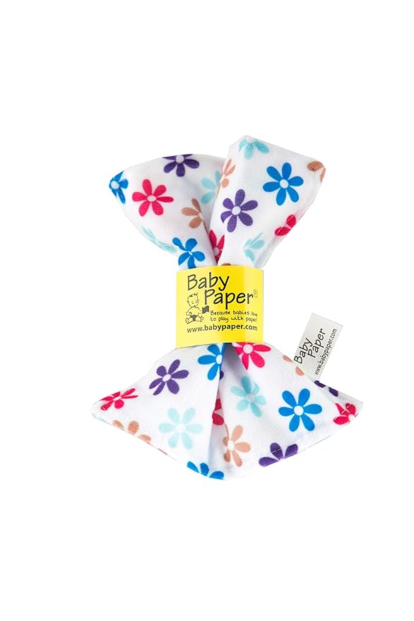 Original Baby Paper - Crinkle Teether and Sensory Toy for Babies and Infants | Flower Print | Non-Toxic, Washable | Great for Baby Showers
