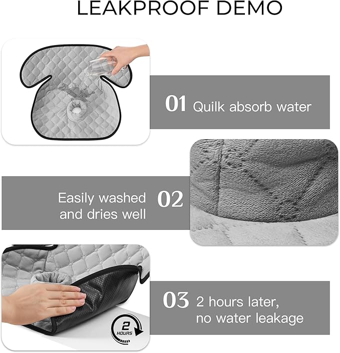 2 Pack Waterproof Piddle Pads Carseat Potty Training Car Seat Protector Waterproof Car Seat Liner Cover to Prevent Pee(Grey-1 Pack+Black-1 Pack)