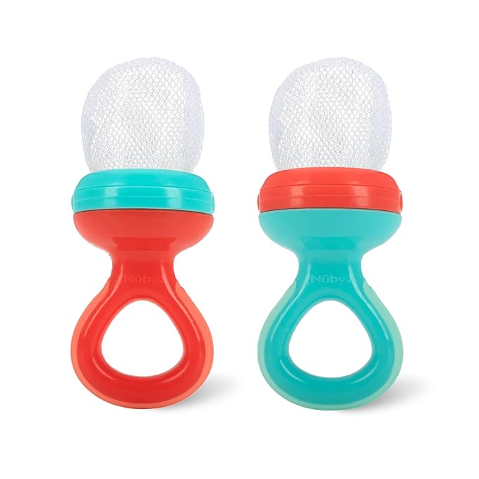 Nuby Nibbler Mesh First Soft Foods Feeder, 2pk, Colors May Vary