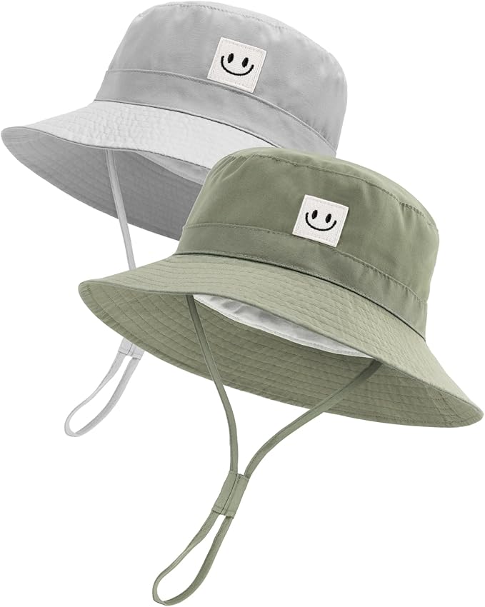 FURTALK Baby Sun Hat Smile Face Toddler Boys Girls Bucket Hat 0-5 Years Kids UPF 50+ Sun Protection Summer Hats