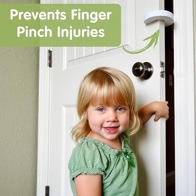 Wittle Finger Pinch Guard - Baby Proof Door Stopper with Soft & Durable Foam - Keeps Doors from Slamming, Prevents Finger Pinch Injuries, and Child or Pet from Getting Locked in Room (2-Pack)