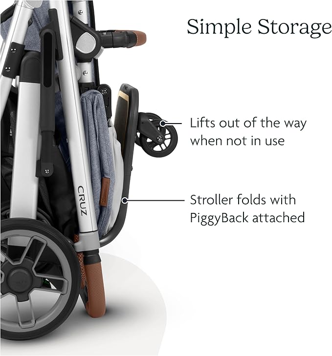 UPPAbaby PiggyBack Ride-Along Board for Cruz V2 and V3 / Quick Attachment for Children to Stand + Stroll / 55 lbs. Weight Capacity