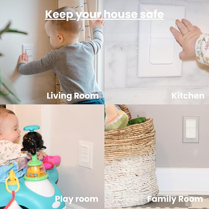 White Double Outlet Covers Baby Proofing (20 Pack, 40 Sockets) | Baby Proof Plug Covers for Electrical Outlets | Safe & Secure Baby Safety Products | Childproof Socket Covers Protect Toddlers & Babies