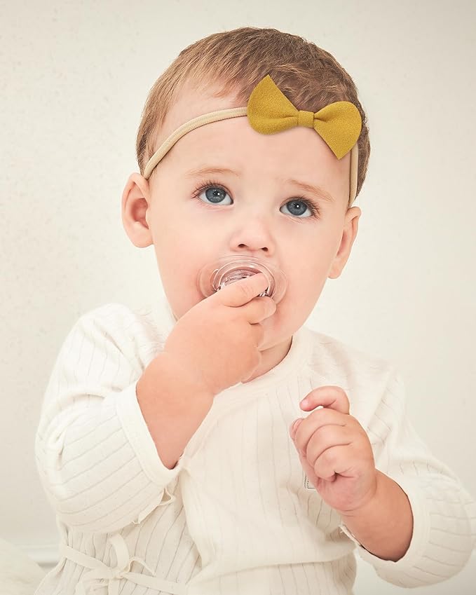 doboi 16PCS Baby Girl Headbands with Bows Baby Hair Bows Nylon Hairbands Handmade Woolen Fabric Hair Accessories for Newborn Infant Toddlers Little Girls and Kids