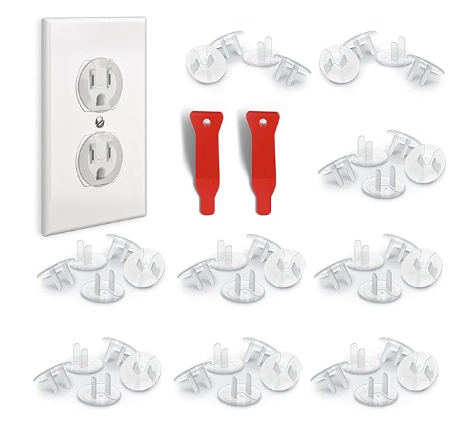 48 Pack Outlet Covers Baby Proofing, Provide Shock Prevention and Easy Installation, Safe and Secure Plastic Plug Covers for Power Sockets (48 Outlet Covers)