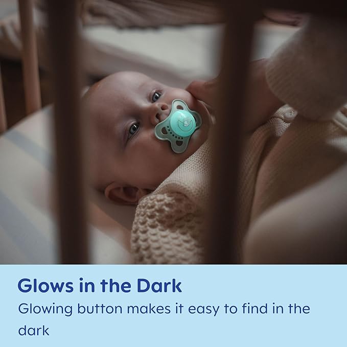 MAM Original Baby Pacifiers 0-6 Months, Binky for Newborn Babies, BPA-Free Skin Soft Silicone Nipple, Glows in The Dark, Developed with Medical Experts, 2 Count, Sterilizer Case, Made in Europe