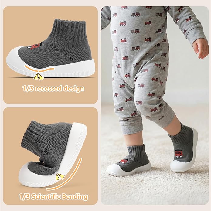 STQ Baby Socks Shoes Toddler Wide Toe Box Non-Slip Slippers Infant Walking Shoe Soft Baby Boys Girls Lightweight Sneakers