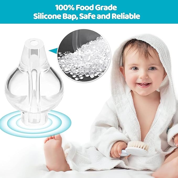 Silicone Baby Nasal Aspirator,Syringe Nasal Irrigator,10ml Nasal Irrigator Portable Infant Nose Cleaner Nose Aspirator with Cleanable (Transparent)