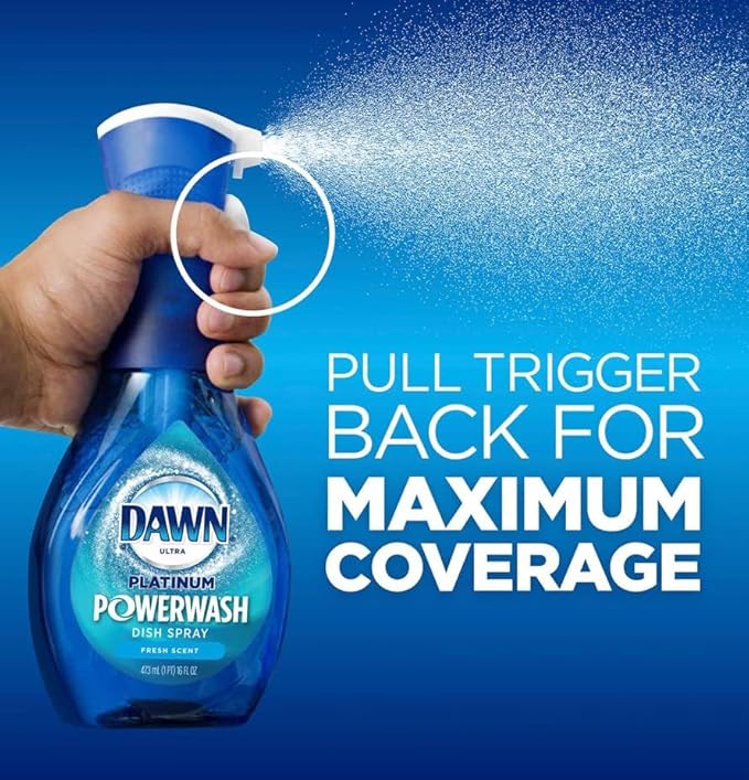 Dawn Platinum Powerwash Dish Spray Soap, Fresh Scent Refill- 16oz