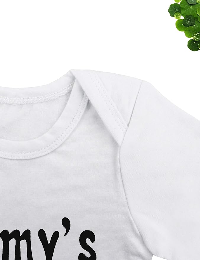 Fommy Newborn Baby Boy Clothes New to The Crew Letter Print Romper+ Pants+Hat 3PCS Outfit