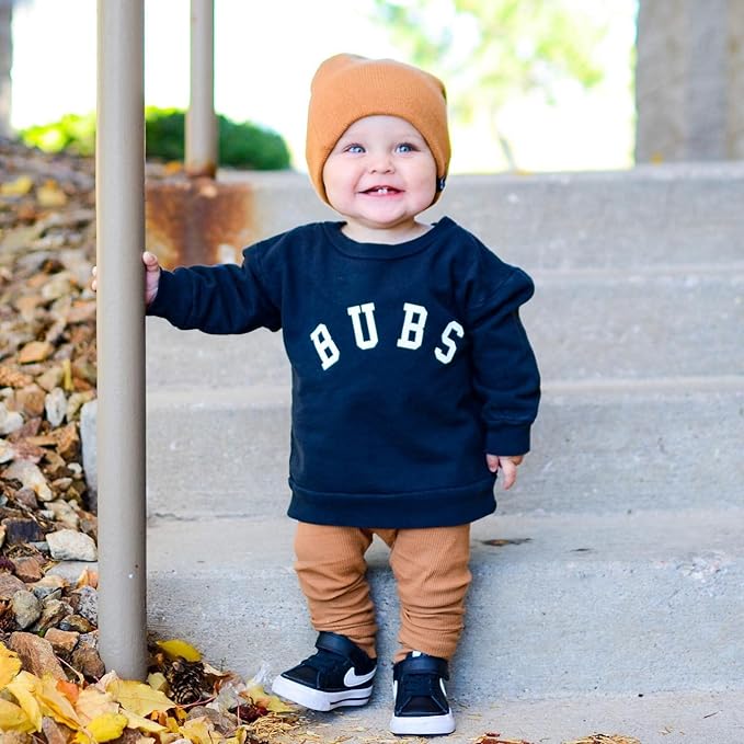 wdehow Toddler Baby Boy 2Pcs Outfits Letters Print Pullover Tops + Drawstring Pants Set Fall Winter Clothes
