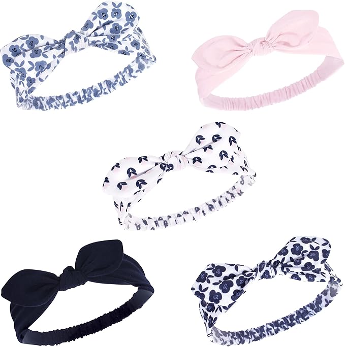 Hudson Baby Cotton and Synthetic Headbands, Size 0-24 Months