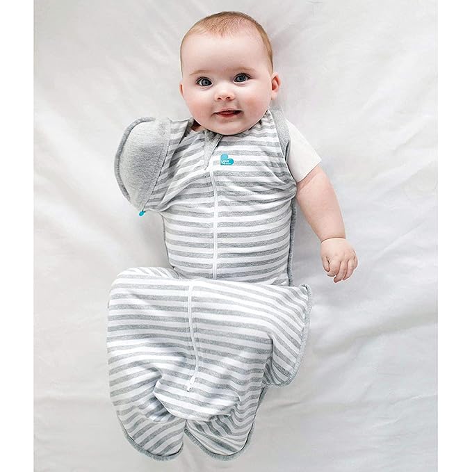 Love to Dream Swaddle UP Transition Bag, Patented Zip-Off Wings, Gently Help Baby Safely Transition from Being Swaddled to arms Free Before Rolling Over, Gray, Large, 19-24 lbs