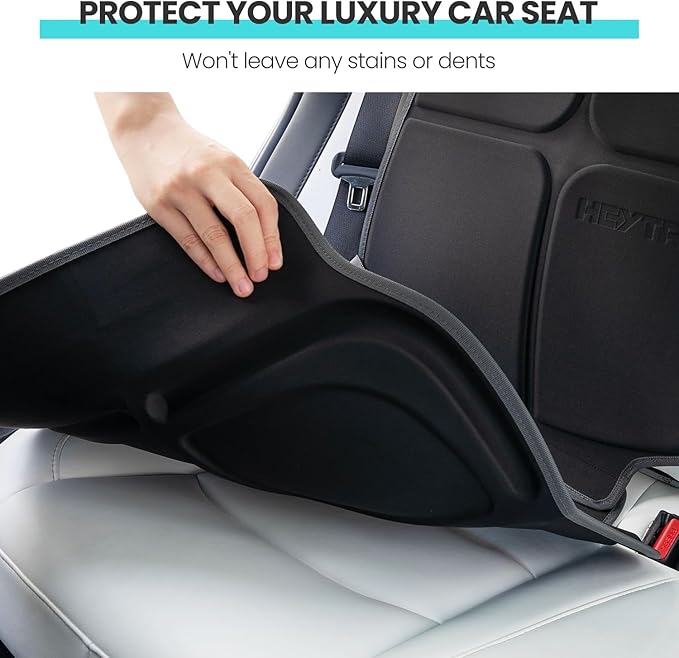 HEYTRIP Car Seat Protector, Rear-Facing/Forward-Facing, for 0~12 Years Old Children, Waterproof, Easy Cleanup, Non-Slip, Fit Most Car Seats(Black Blue)