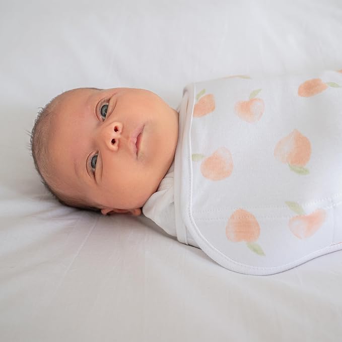 aden + anais Easy Swaddle Wrap, Newborn Wearable Swaddle Blanket, Adjustable Fasteners, 100% Cotton, 3 Pack, 0-3 Months, Spring Flower
