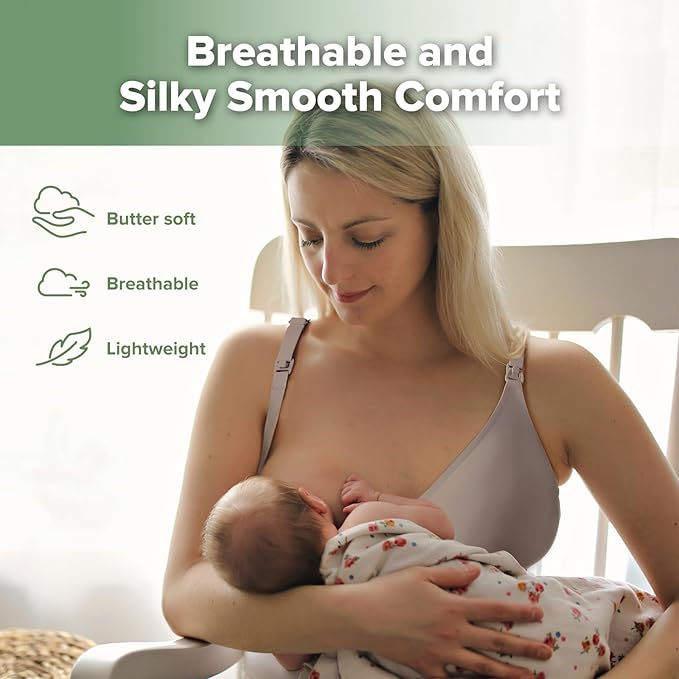 haakaa Nursing Bras for Breastfeeding, Ultra Comfort Jelly Strip“ Supportive Maternity Bras Wireless Pregnancy Bras