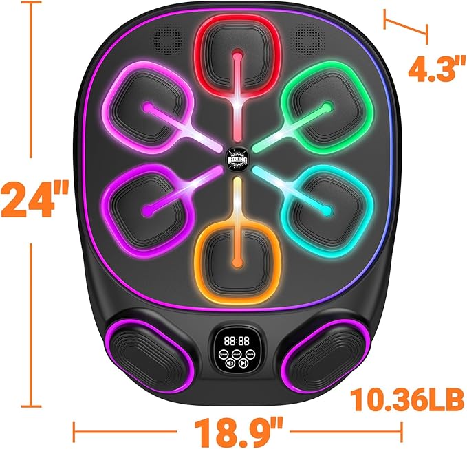 2025 New Model Smart Music Boxing Machine for Adults and Kids, Training Machine with LED Electronic Wall Mounted, Home Indoor Workout Equipment with Premium Boxing Gloves