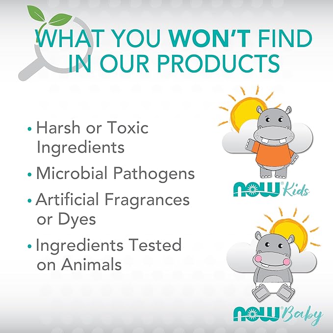 NOW Baby, Gentle Shampoo and Wash, Calming Lavender, Paraben Free, 8 Fluid Ounces
