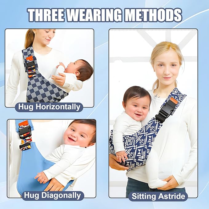 Baby Sling Carrier 2026 Baby Carrier Newborn to Toddler Sling Lightweight Baby Carrier Sling with Adjustable Straps Toddler Carrier Wrap for 10-30 lbs (Blue)