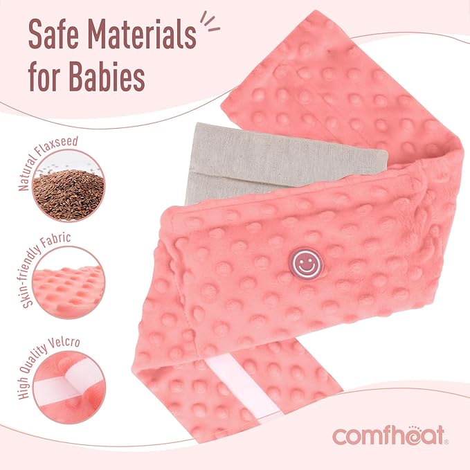 Colic and Gas Relief for Newborns and Infants, Heated Tummy Wrap, Baby Swaddling Belt with Soothing Warmth, Natural Relief for Upset Stomach in Babies Toddlers, 0-3 Years (Watermelon Red)