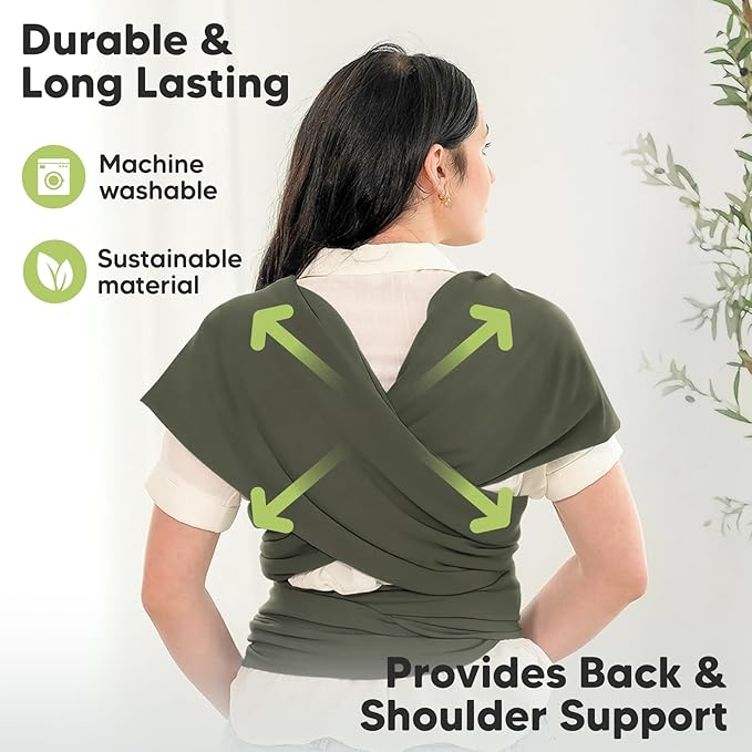 KeaBabies Baby Wrap Carrier - All in 1 Original Baby Carrier Newborn to Toddler Sling, Easy to Wear, Hands Free Bonding, Lightweight, Breathable Infant Wraps (Forest)