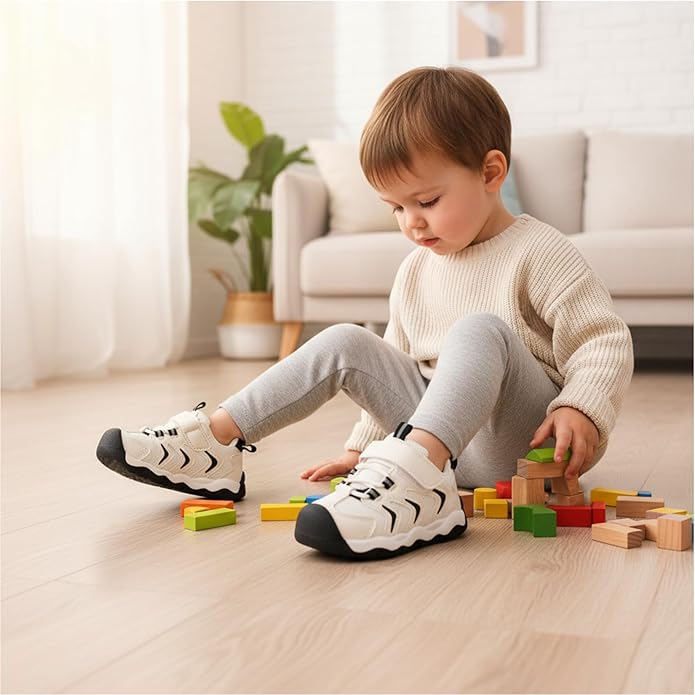 Baby Boy Girl First Walking Shoes Wide Toe Toddler Sneakers Breathable Non Slip Infant Barefoot Shoes 6 12 18 24 Months