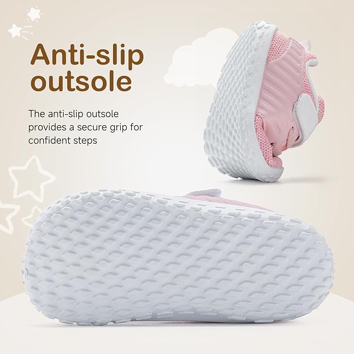 HIITAVE Toddler Sneakers Lightweight Boys Girls Barefoot Shoes for Walking Running Tennis Playing
