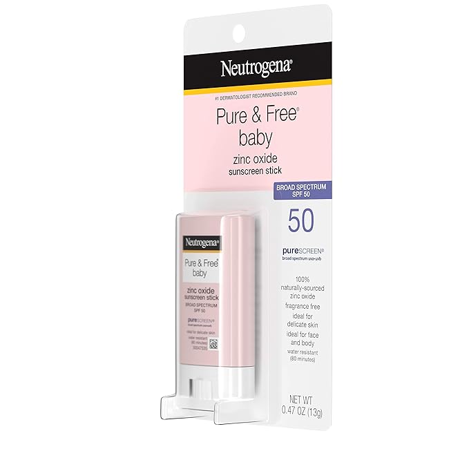 Neutrogena Mineral Sunscreen Stick, SPF 50, Zinc Oxide | Water-Resistant | Hypoallergenic | For Baby | Pack of 2