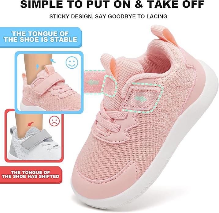 MORENDL Wide Toddler Shoes Baby Walking Shoes Boys & Girls Barefoot Sneakers Zero Drop Comfort Tennis Running Outdoor Activities