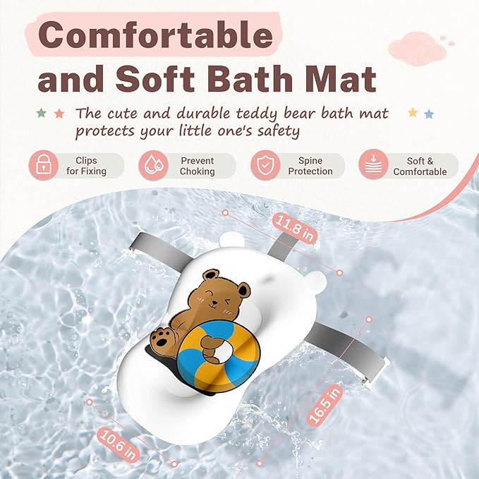 AVIDOR Baby Bathtub,Collapsible Bathtub for Newborn to Toddler,Durable Essential Infant Bath Tub,Portable Travel Baby Tub with Soft Cushion,No-Slip Hanging and Detachable(Pink)