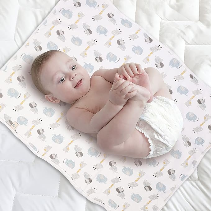 Baby Diaper Changing Pad Liners(22X27.5 inches) Soft Cotton Waterproof Changing Pad for Baby Underpads Mattress Mat Sheet Protector Portable Reusable Urine Mats for Travel Gear Pack of 3